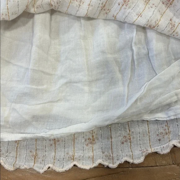 Louise Louise metallic stripe tassel fit and flare flutter sleeve dress size 6 - Picture 6 of 9